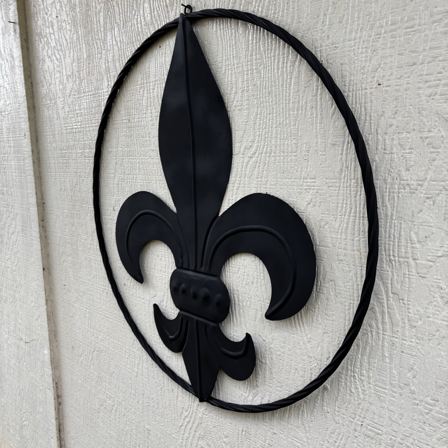 FLEUR DE LIS BLACK FLAT METAL WALL ART SIGN WESTERN HOME DECOR HANDMADE NEW 12",18",24",32"