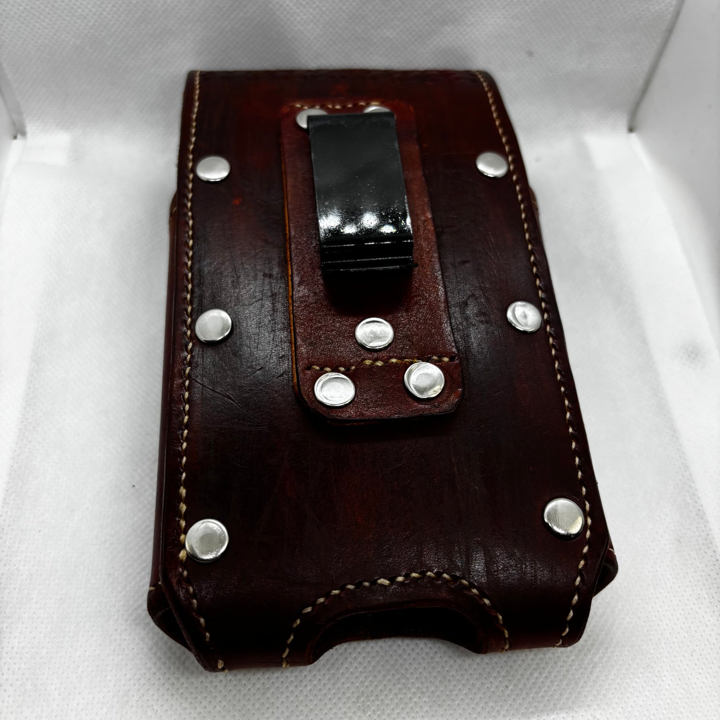 7" LONE STAR LEATHER HOLSTER BROWN STAR POUCH EXTRA LARGE  BELT LOOP CLIP CELL PHONE CASE UNIVERSAL HANDMADE #EH13808