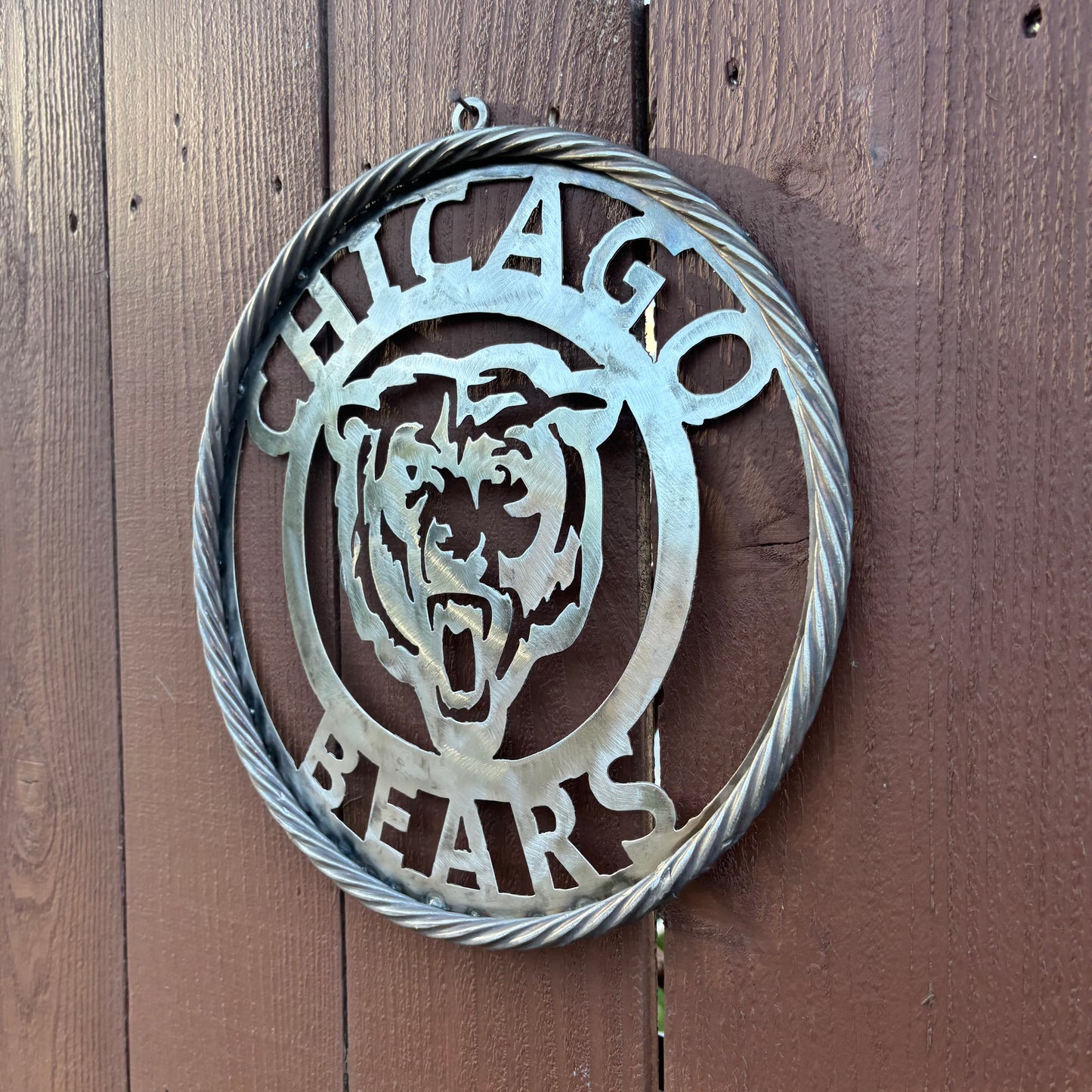 CHICAGO BEARS CUSTOM RAW METAL VINTAGE CRAFT SIGN TEAM HANDMADE STYLE# 3