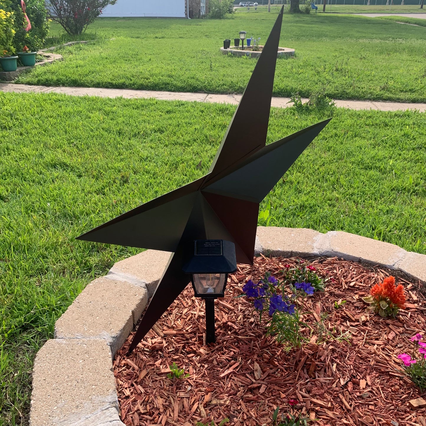 GUN METAL GREY STAR BARN STAR NO RING DAVID STAR 5 POINT WESTERN HOME DECOR HAND PAINTED