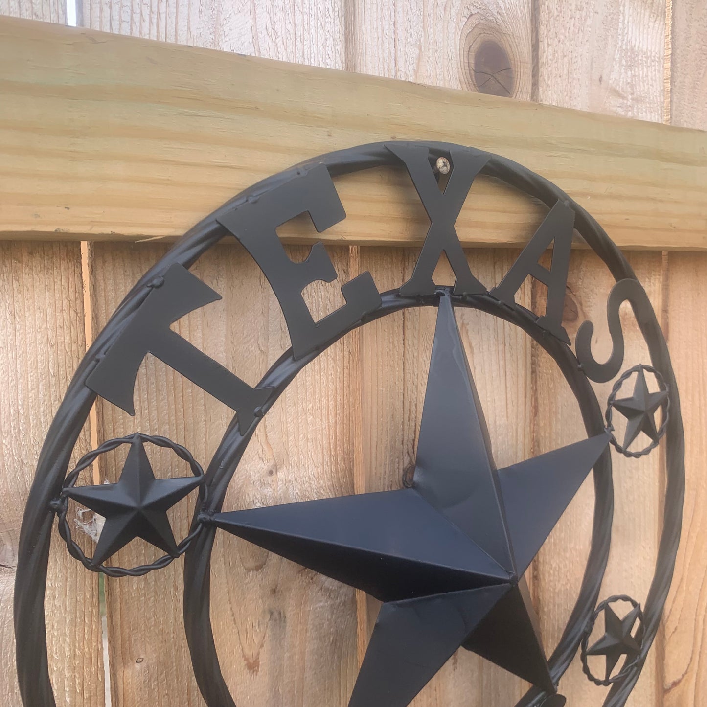 TEXAS 1836 BLACK BARN STAR METAL LONESTAR WESTERN HOME DECOR HANDMADE NEW 16",24",36",50"