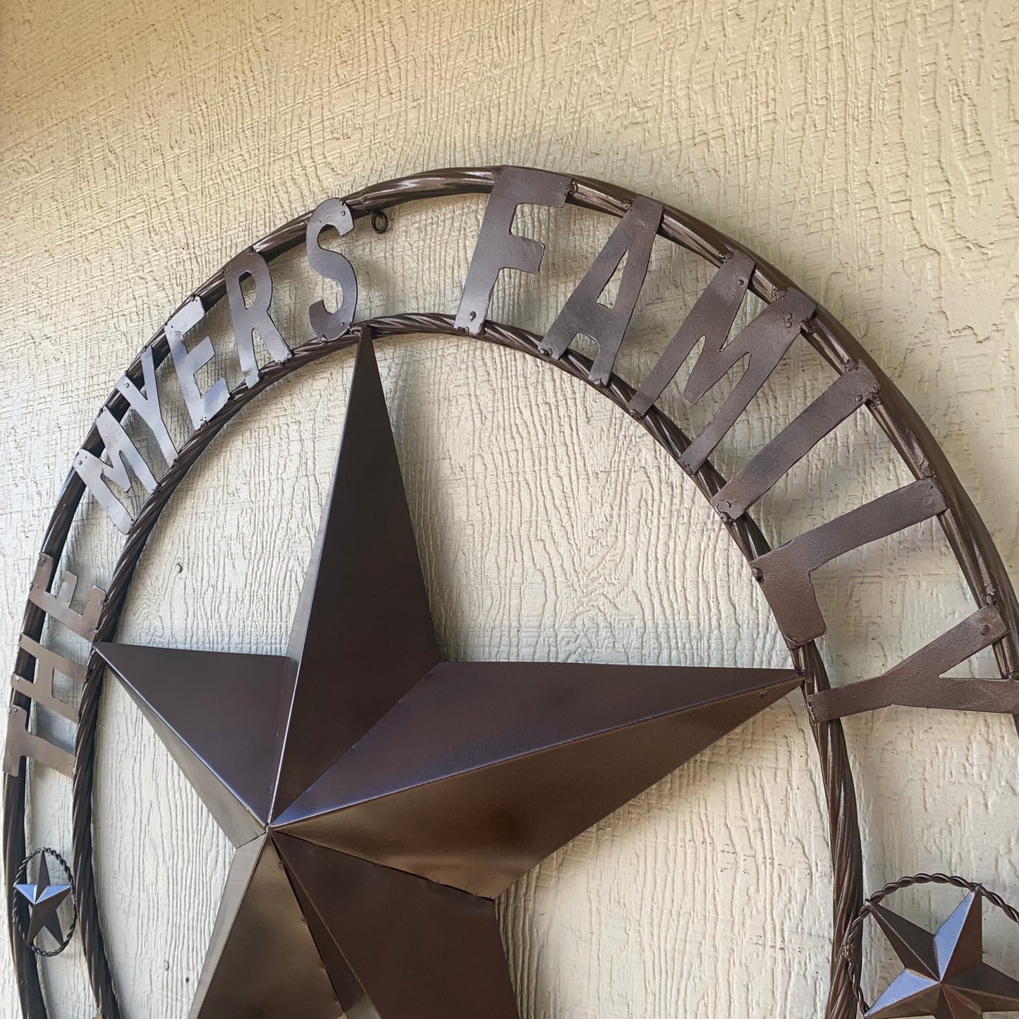 MYERS STYLE YOUR CUSTOM NAME STAR BARN STAR METAL LONE STAR WESTERN HOME DECOR RUSTIC BLACK HANDMADE 24",32",36",50"