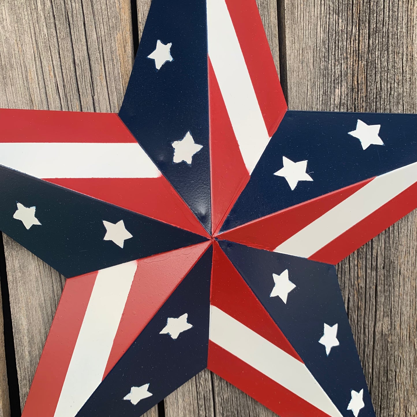 USA BARN STAR AMERICAN FLAG STAR RED WHITE & BLUE METAL STAR HANDMADE NEW 12",24",30" #EH11753