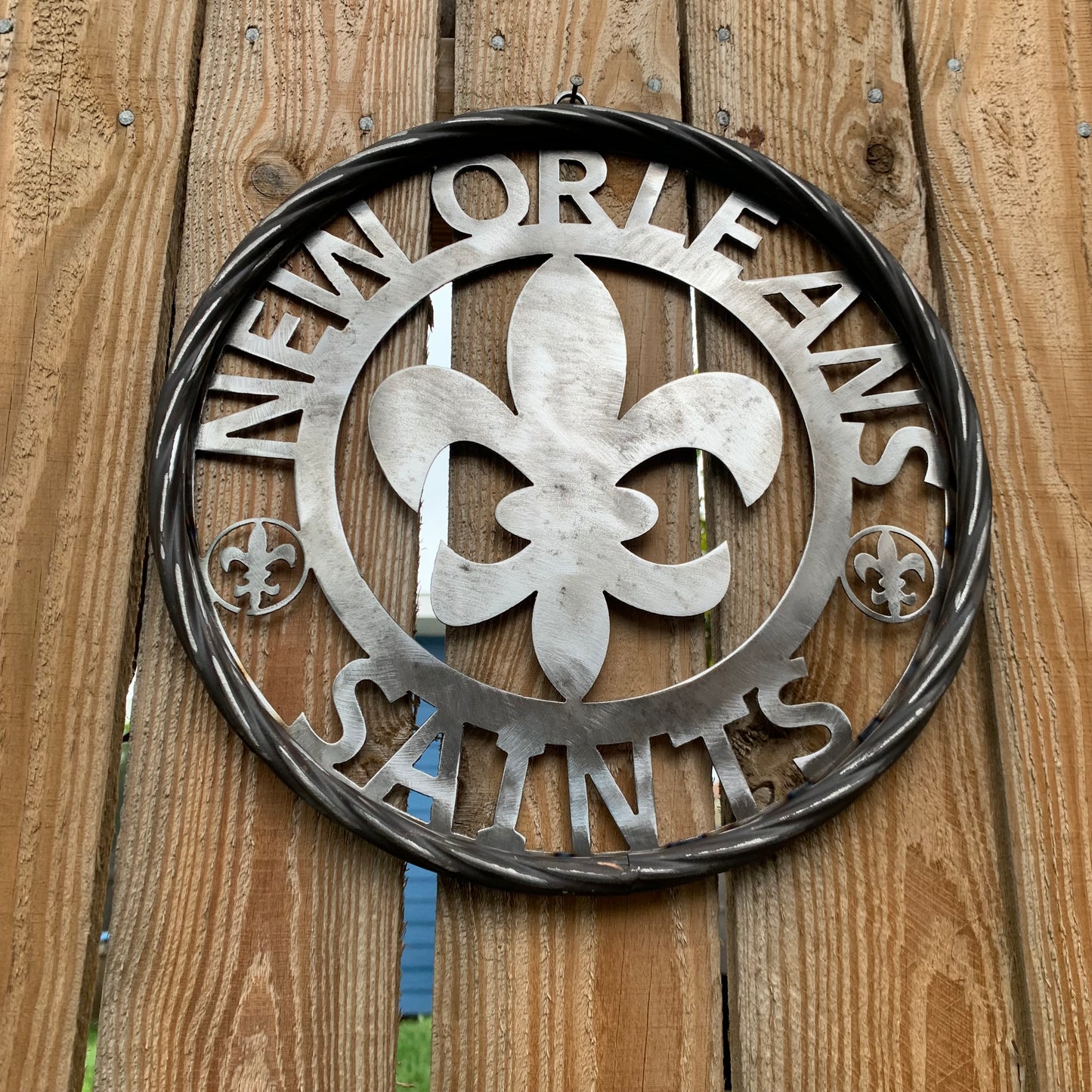 NEW ORLEANS SAINTS CUSTOM RAW METAL CRAFT SIGN WALL ART WESTERN HOME DECOR LASERCUT ART HANDMADE 12",18",24