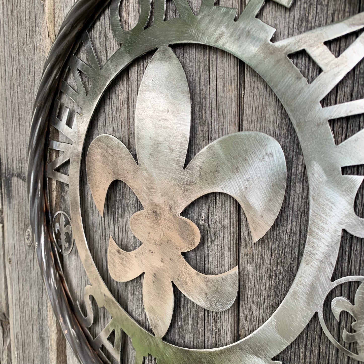 NEW ORLEANS SAINTS CUSTOM RAW METAL CRAFT SIGN WALL ART WESTERN HOME DECOR LASERCUT ART HANDMADE 12",18",24