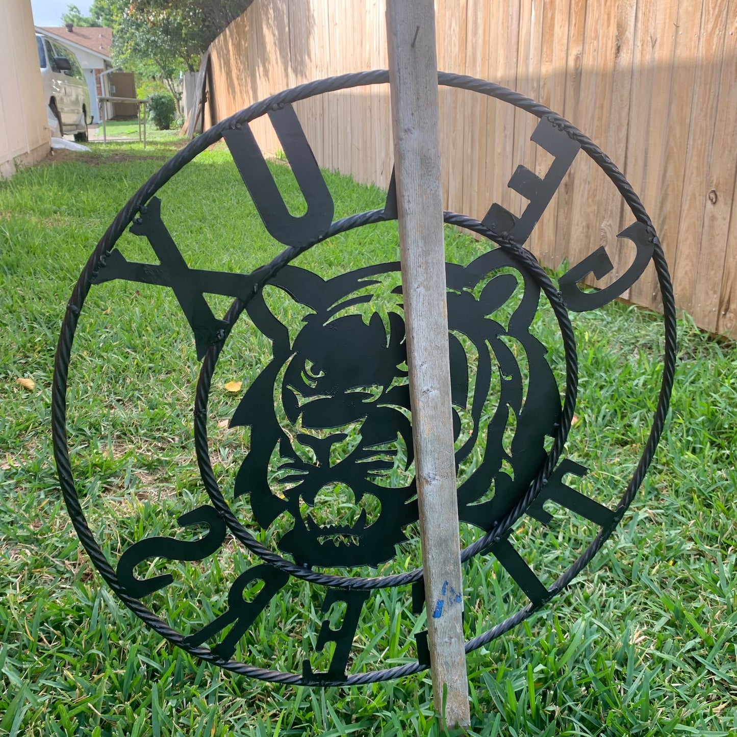 GEAUX TIGERS BLACK CUSTOM METAL VINTAGE CRAFT SIGN TEAM HANDMADE