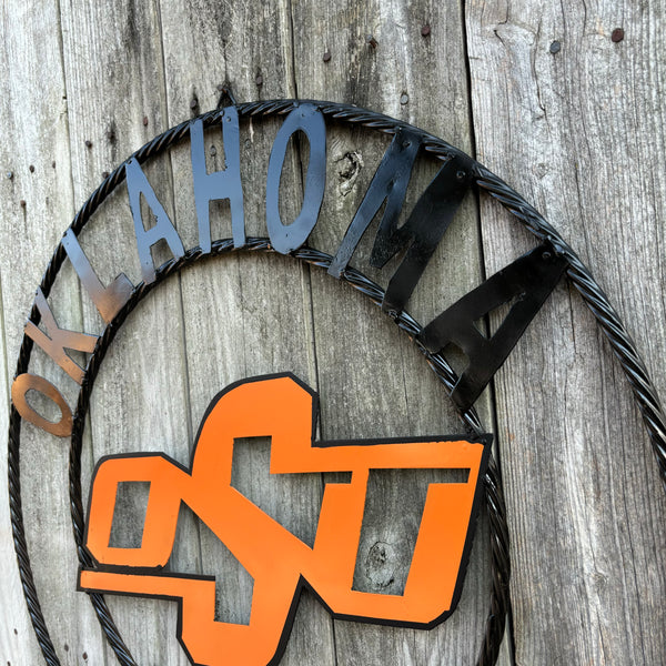 OSU OKLAHOMA STATE COWBOYS METAL CUSTOM VINTAGE TEAM WALL ART HANDMADE CRAFT SIGN