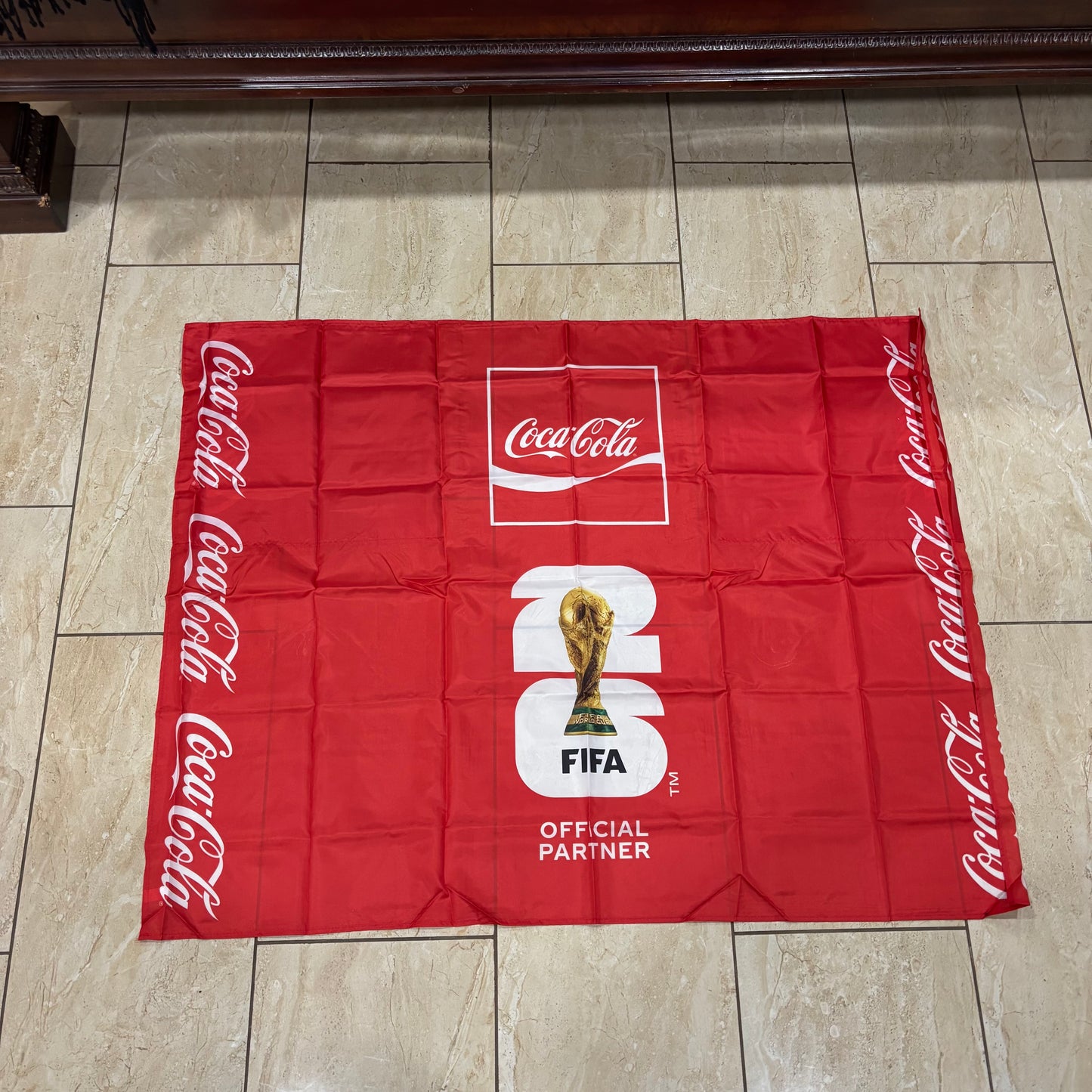 FIFA WORLD CUP 2026 COCACOLA FLAG 3ft x 4ft GENUINE LICENSES WESTEEN HOME DECOR  #EH13731