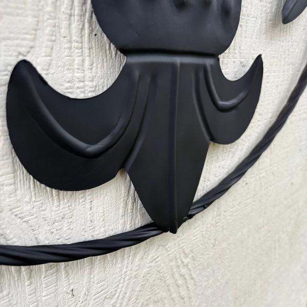 FLEUR DE LIS BLACK FLAT METAL WALL ART SIGN WESTERN HOME DECOR HANDMADE NEW 12",18",24",32"