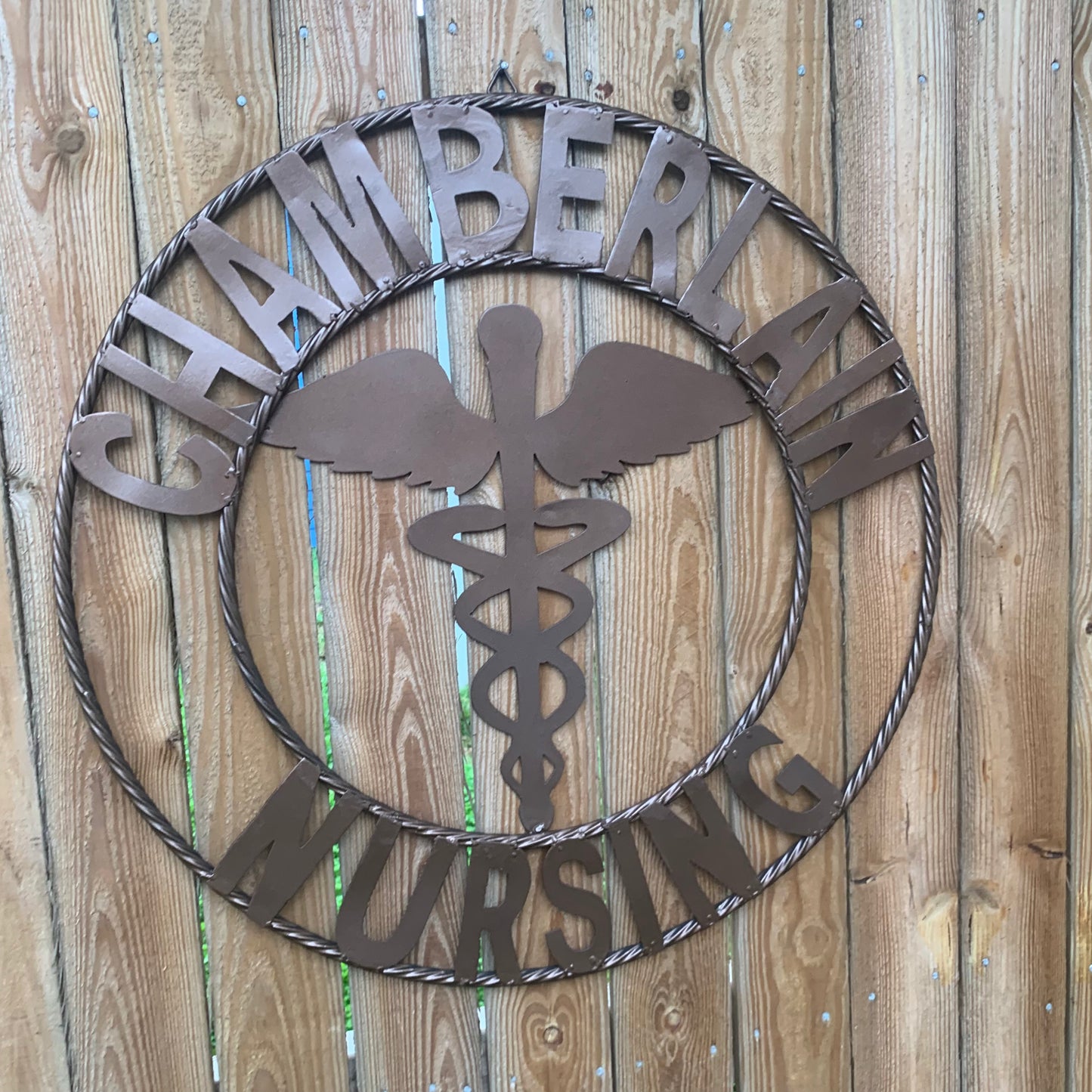 CHAMBERLAIN NURSING STYLE CUSTOM NAME SIGN MEDICAL LOGO HANDMADE
