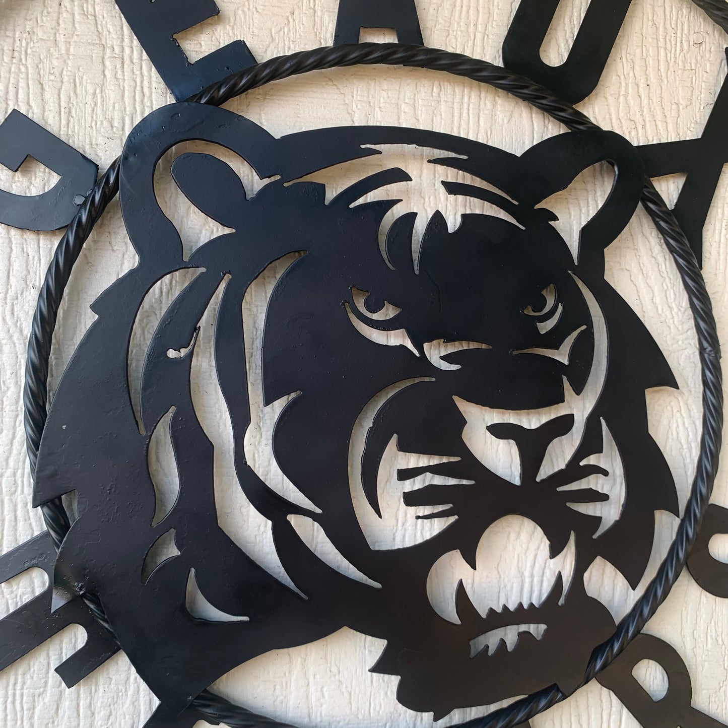 GEAUX TIGERS BLACK CUSTOM METAL VINTAGE CRAFT SIGN TEAM HANDMADE