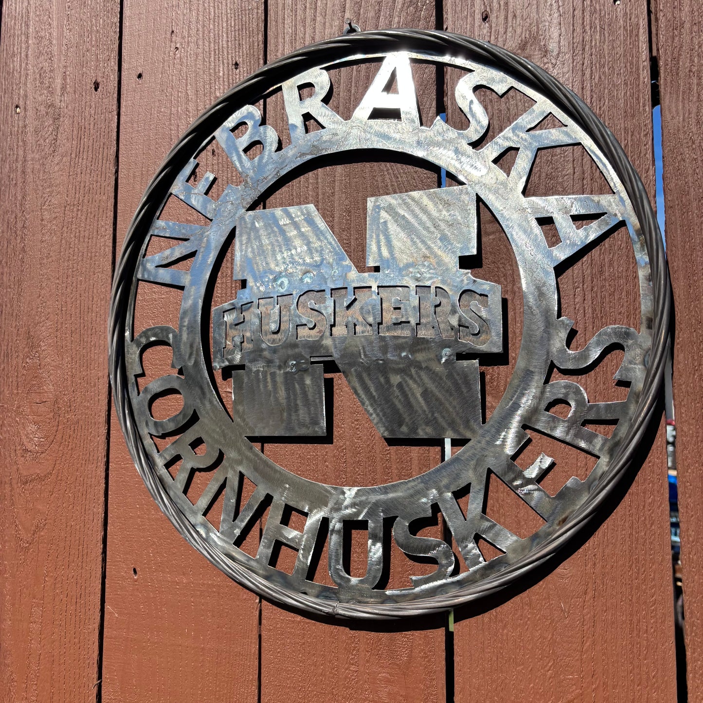 12", 18", 24", 32" NEBRASKA HUSKERS RAW METAL CUSTOM VINTAGE CRAFT TEAM SIGN