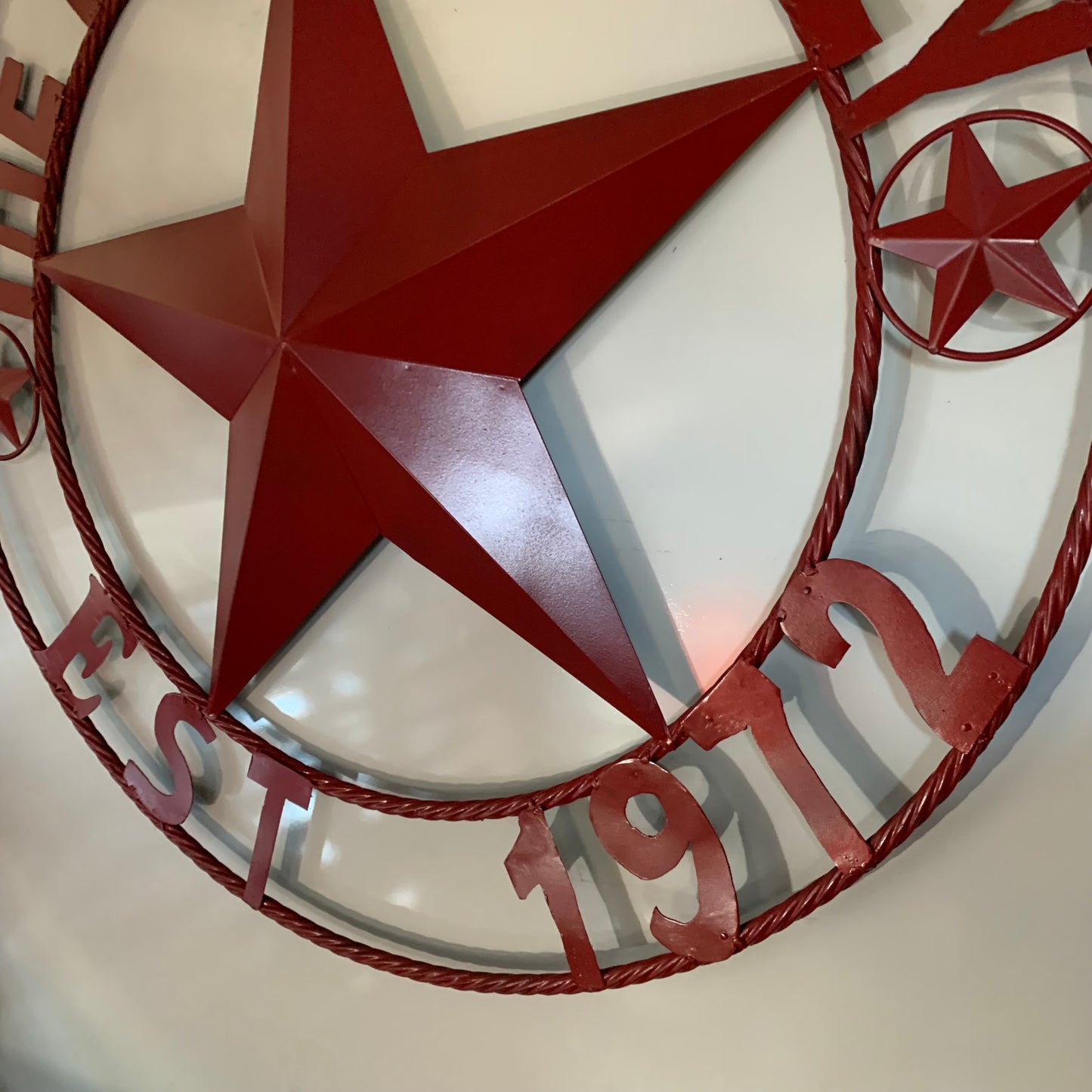 NEGRI FAMILY STYLE YOUR CUSTOM NAME STAR BARN STAR METAL LONE STAR WESTERN HOME DECOR RUSTIC BURGUNDY RED HANDMADE 24",32",36",50"