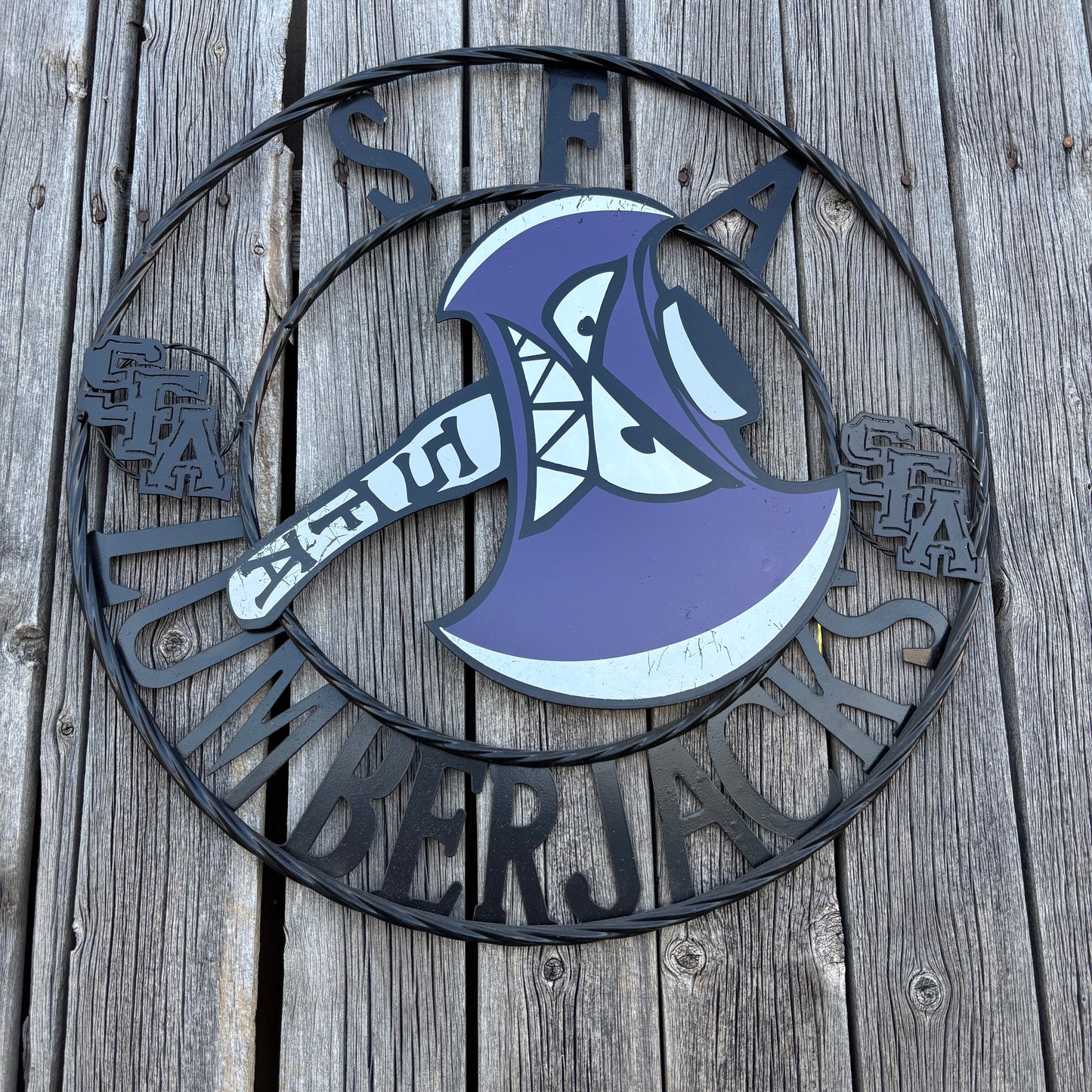 SFA LUMBERJACKS CUSTOM METAL VINTAGE CRAFT SIGN WALL ART TEAM SIGN HANDMADE