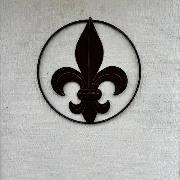 FLEUR DE LIS BRONZE METAL WALL ART SIGN WESTERN HOME DECOR HANDMADE NEW 12",18",24",32"
