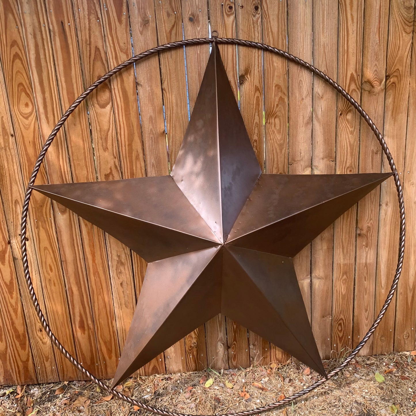 LONE STAR 60" BARN STAR METAL RUSTIC  BRONZE VINTAGE COPPER WALL ART WESTERN HOME DECOR HANDMADE NEW EH10524