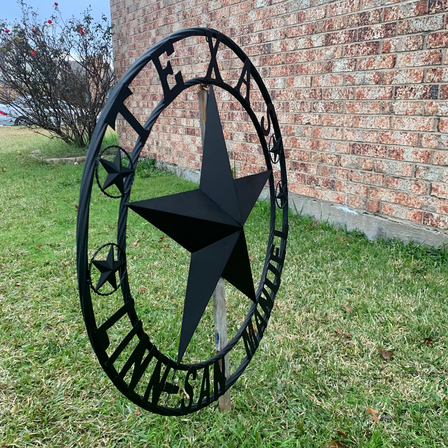 LINN SAN MANUEL STYLE YOUR CUSTOM NAME STAR METAL BARN LONE STAR 3d TWISTED ROPE RING WESTERN HOME DECOR HANDMADE NEW