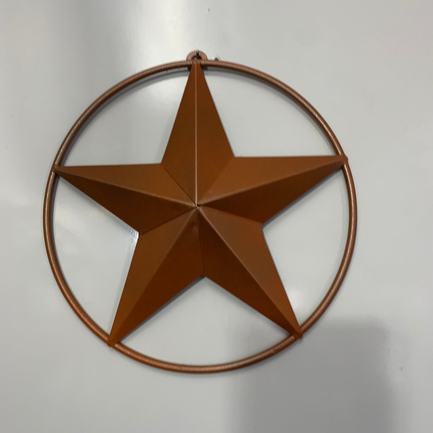 ORANGE COPPER SOLID RING BARN STAR 3",4",6",9",12" METAL LONE STAR WESTERN HOME DECOR HANDMADE-#EH10026