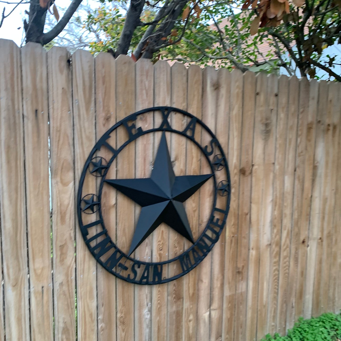 LINN SAN MANUEL STYLE YOUR CUSTOM NAME STAR METAL BARN LONE STAR 3d TWISTED ROPE RING WESTERN HOME DECOR HANDMADE NEW