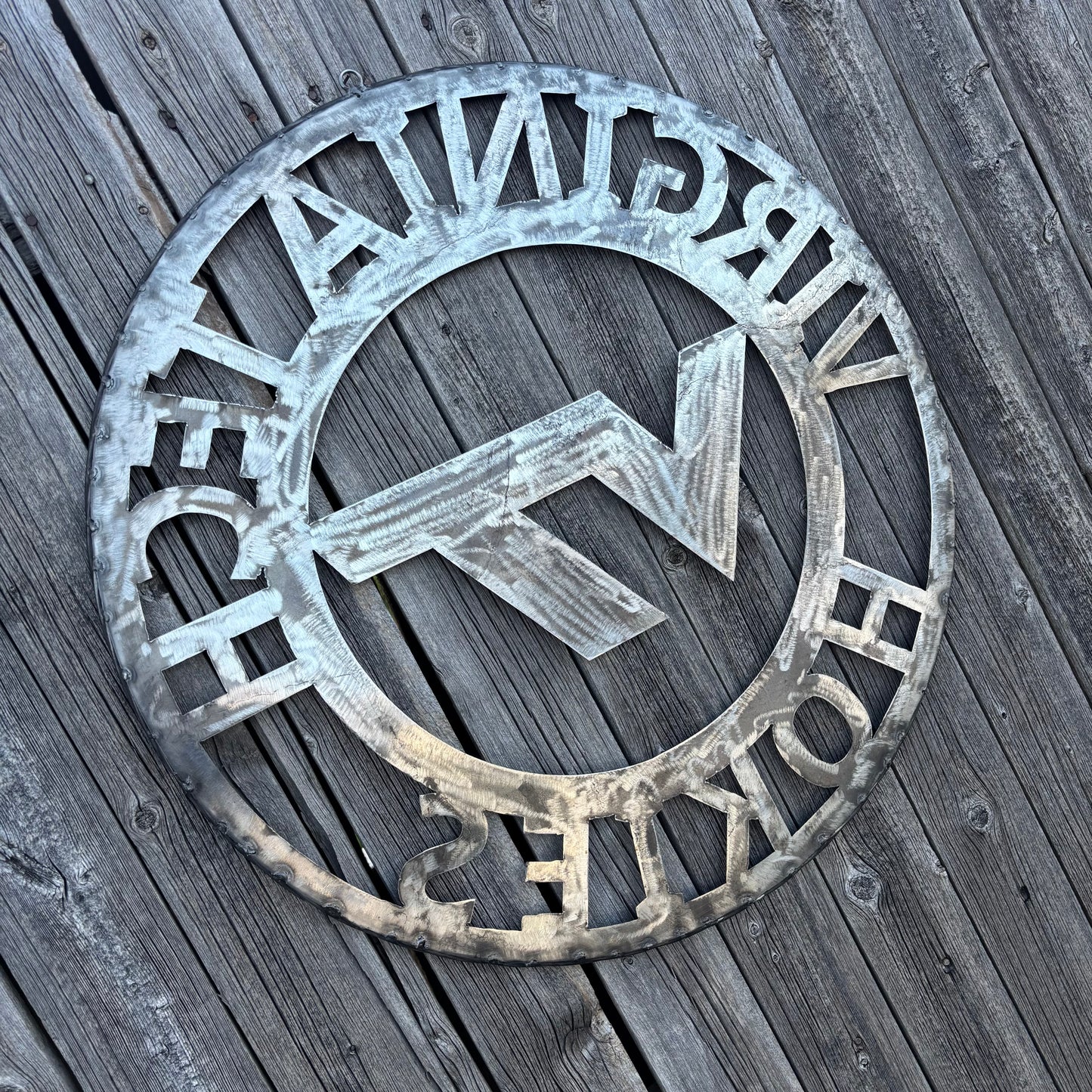 VIRGINIA TECH CUSTOM RAW METAL VINTAGE CRAFT SIGN TEAM UNPAINTED HANDMADE TO ORDER