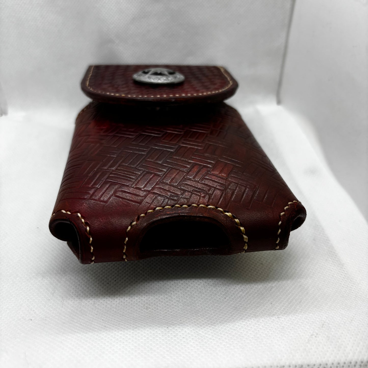 7" LONE STAR LEATHER HOLSTER BROWN STAR POUCH EXTRA LARGE  BELT LOOP CLIP CELL PHONE CASE UNIVERSAL HANDMADE #EH13808