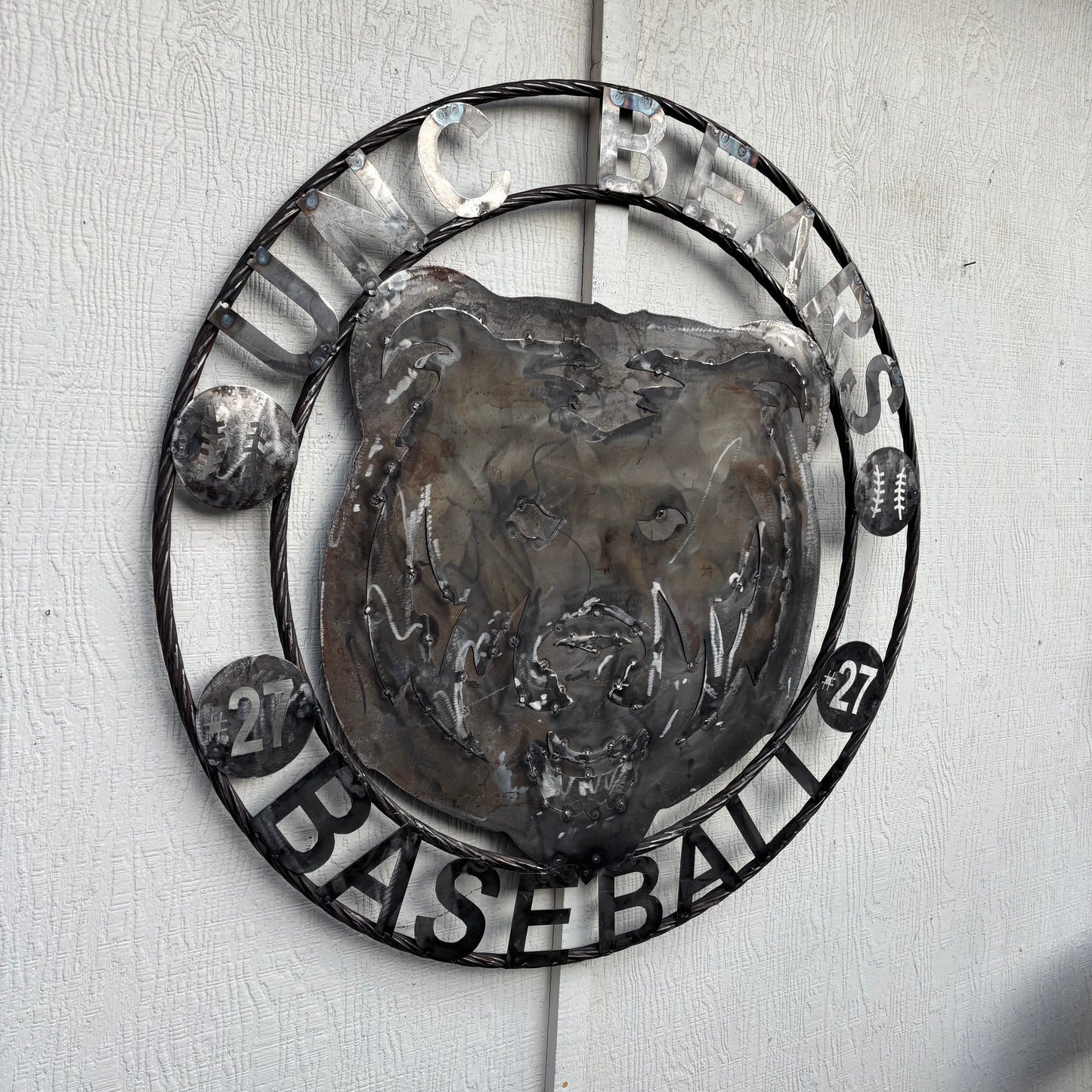 UNC BEARS CUSTOM RAW METAL NO PAINT VINTAGE CRAFT SIGN TEAM HANDMADE TO ORDER