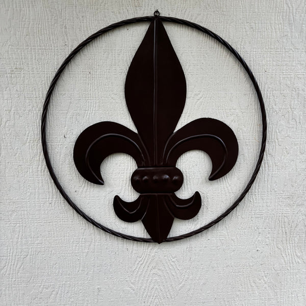 FLEUR DE LIS BRONZE METAL WALL ART SIGN WESTERN HOME DECOR HANDMADE NEW 12",18",24",32"