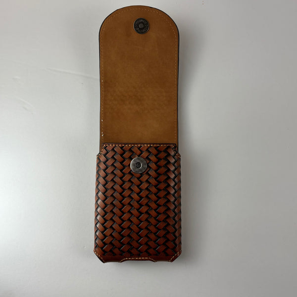7" LONE STAR LEATHER HOLSTER TAN BROWN STAR POUCH EXTRA LARGE  BELT LOOP CELL PHONE CASE UNIVERSAL OVERSIZE #EH12702