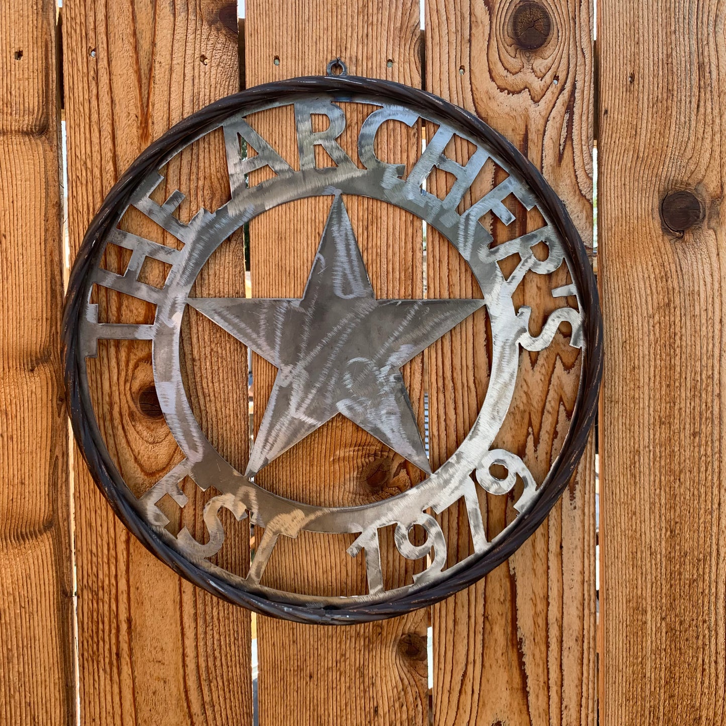 ARCHER STYLE RAW METAL YOUR CUSTOM NAME LASERCUT METAL SIGN WESTERN HOME DECOR HANDMADE ART