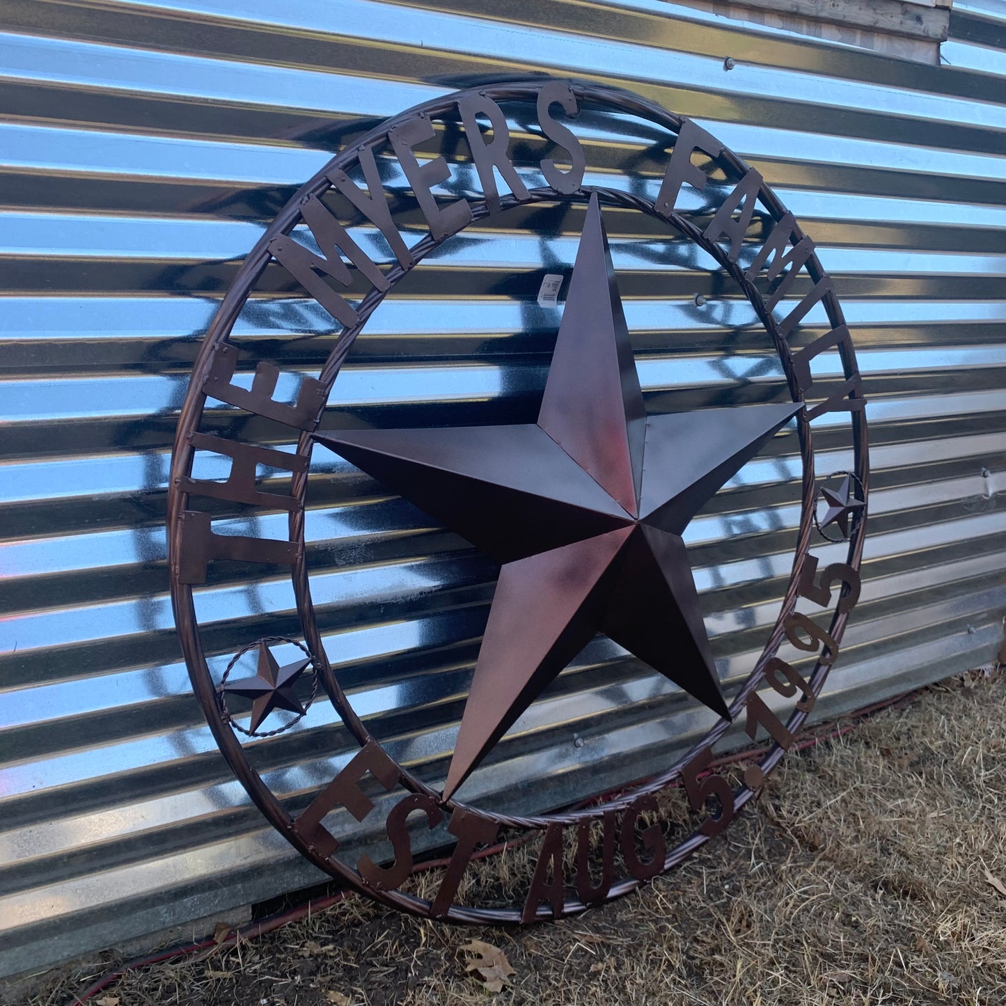 MYERS STYLE YOUR CUSTOM NAME STAR BARN STAR METAL LONE STAR WESTERN HOME DECOR RUSTIC BLACK HANDMADE 24",32",36",50"