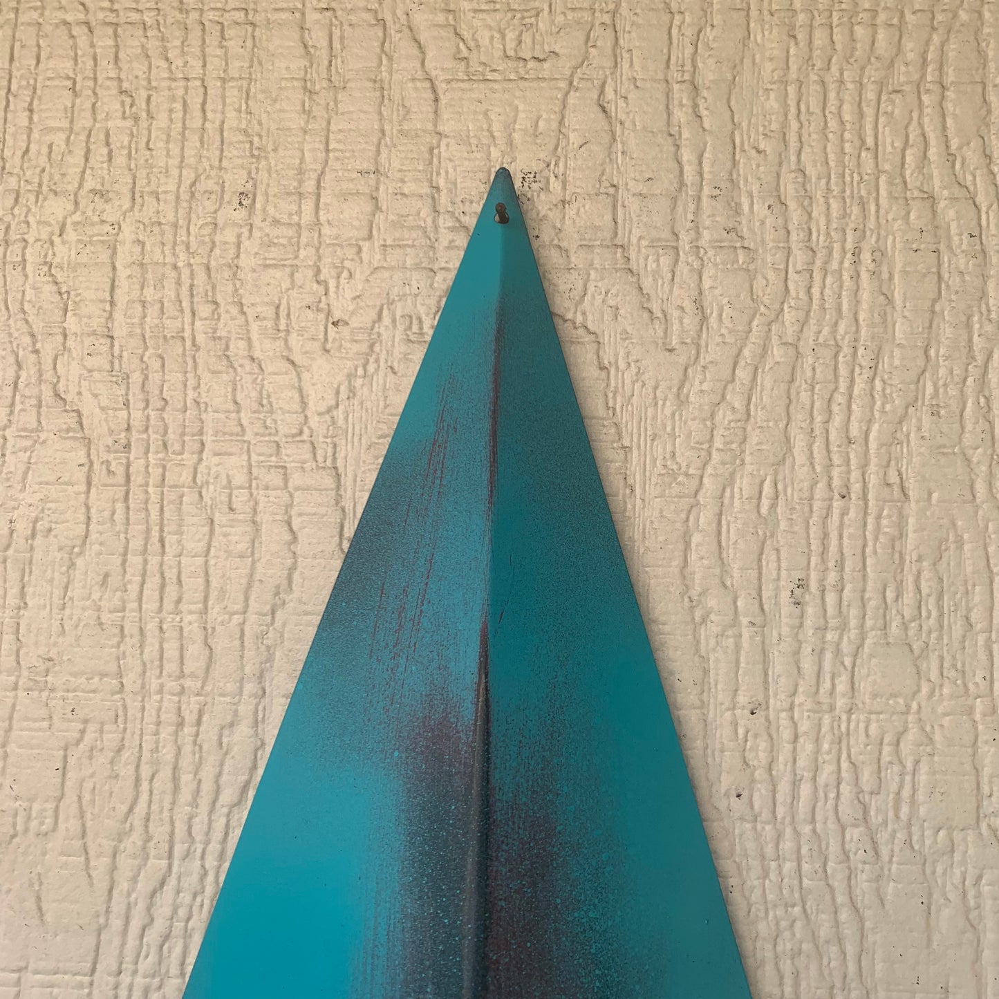 #EH10540 TURQUOISE DISTRESSED TWO TONE BARN STAR METAL ART WESTERN HOME DECOR HANDMADE NEW