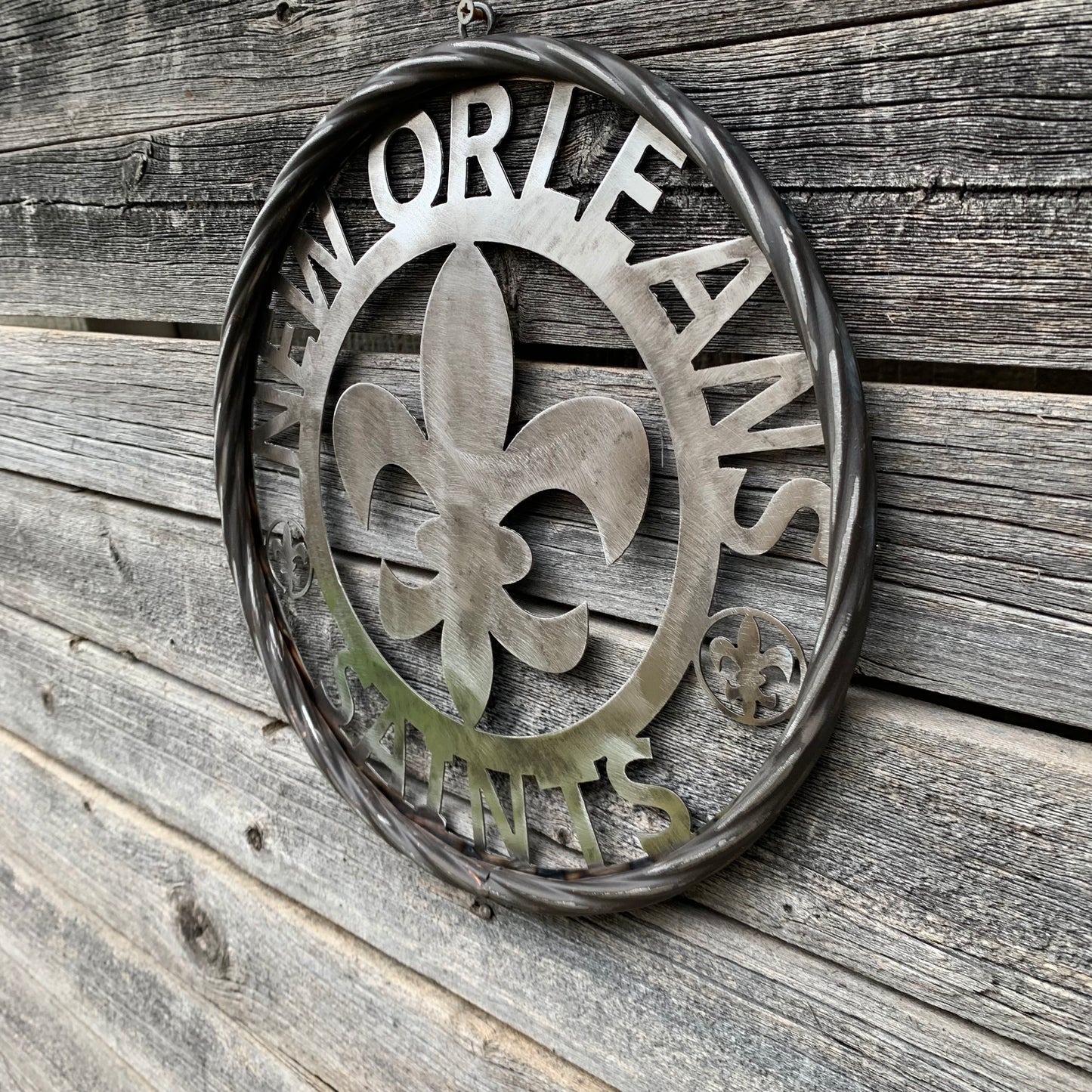 NEW ORLEANS SAINTS CUSTOM RAW METAL CRAFT SIGN WALL ART WESTERN HOME DECOR LASERCUT ART HANDMADE 12",18",24