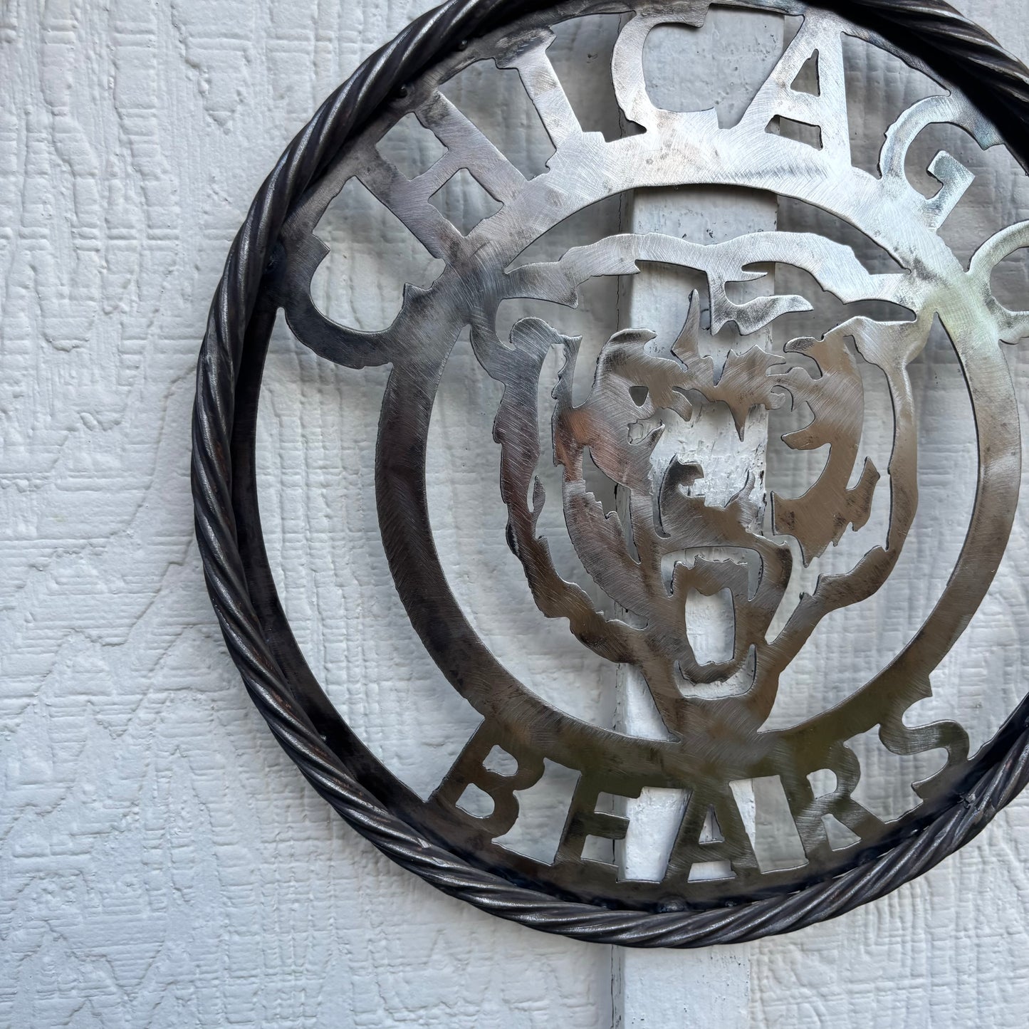 CHICAGO BEARS CUSTOM RAW METAL VINTAGE CRAFT SIGN TEAM HANDMADE STYLE# 3