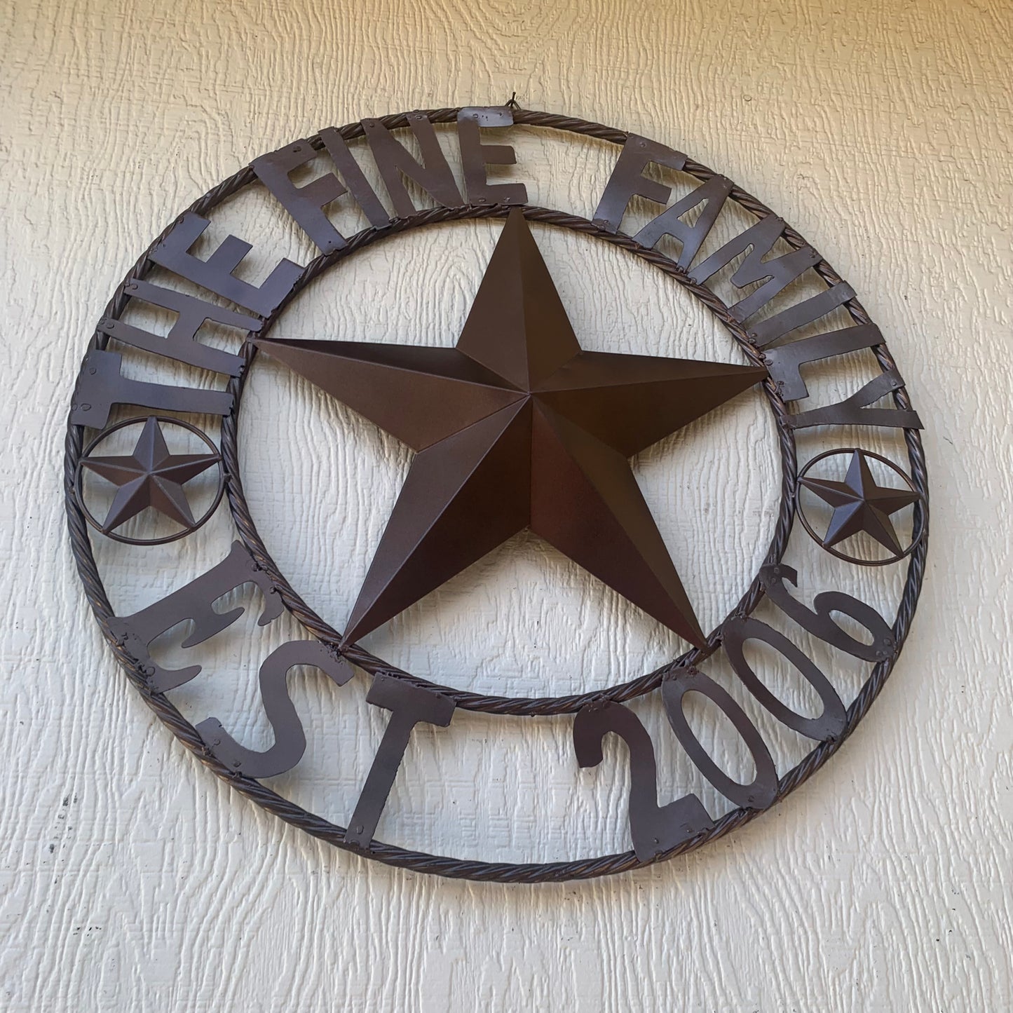 FINE FAMILY STYLE YOUR CUSTOM NAME STAR BARN STAR METAL LONE STAR WESTERN HOME DECOR RUSTIC BRONZE HANDMADE 24",32",36",50"