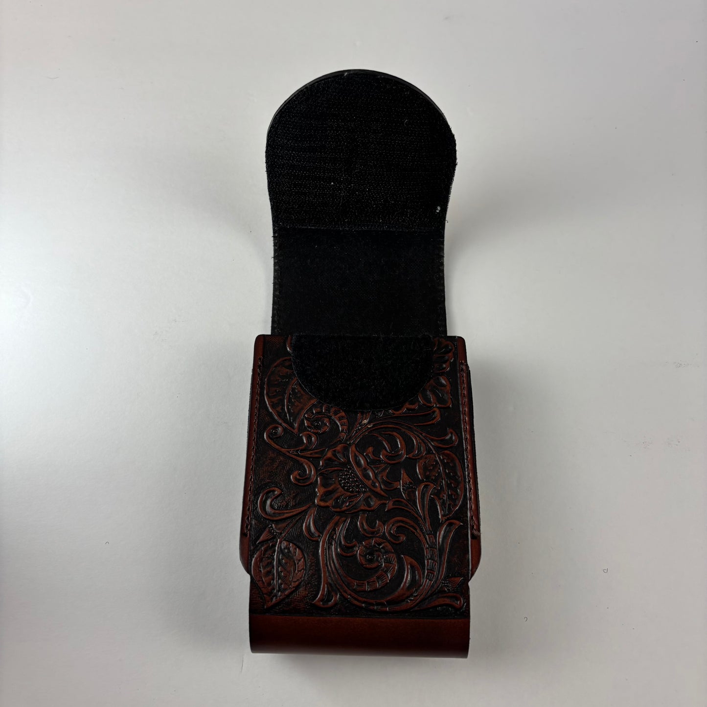 7" COWBOY PRAYER  LEATHER HOLSTER BROWN POUCH EXTRA LARGE  BELT LOOP CELL PHONE CASE UNIVERSAL OVERSIZE #EH13322