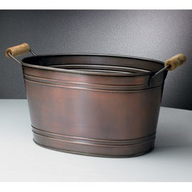 18" COPPER OVAL PLAIN METAL TUB BUCKET WESTERN HOME DECOR HANDMADE NEW #EH12502