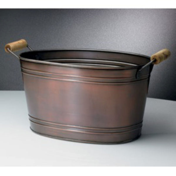 18" COPPER OVAL PLAIN METAL TUB BUCKET WESTERN HOME DECOR HANDMADE NEW #EH12502