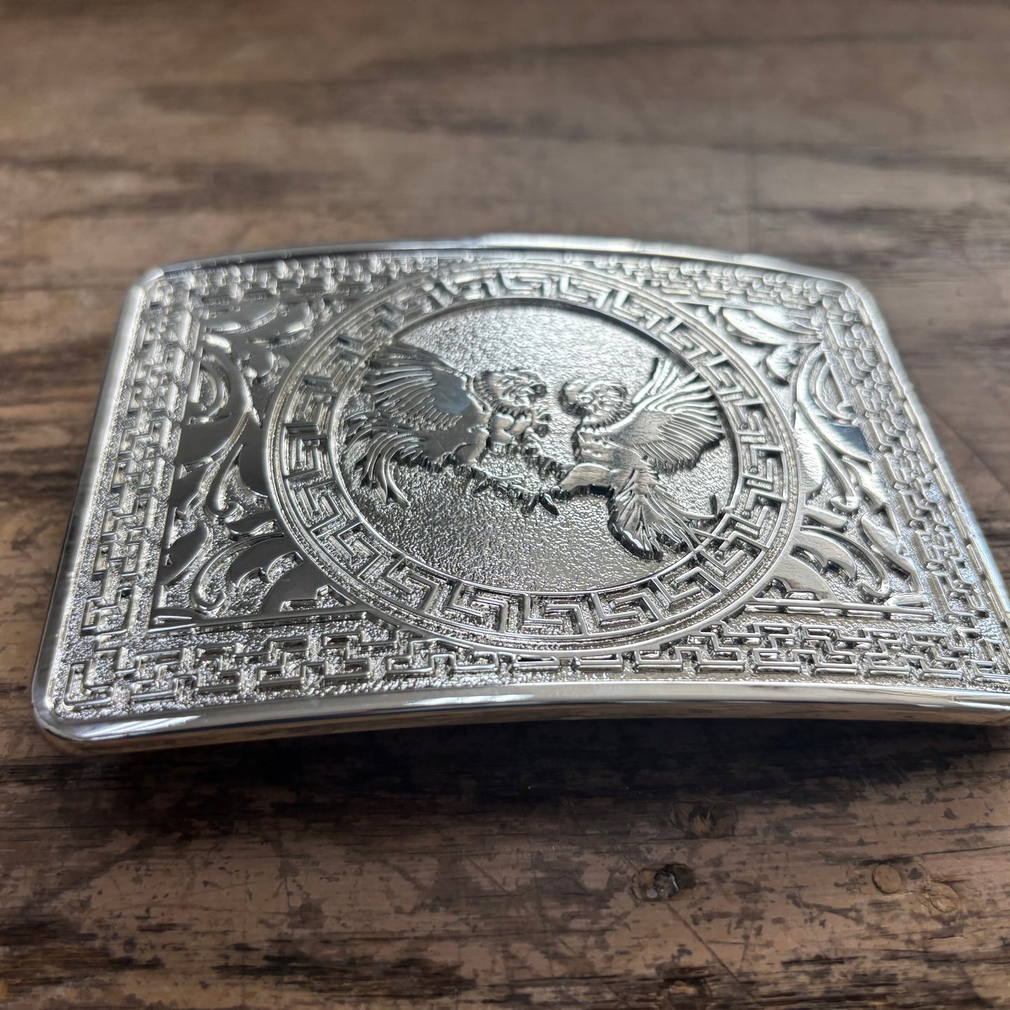 COCK FIGHTING ROOSTER BELT BUCKLE GOLD WESTERN METAL BUCKLE FASHION ART 4.5" X 3.5"  #EH13232