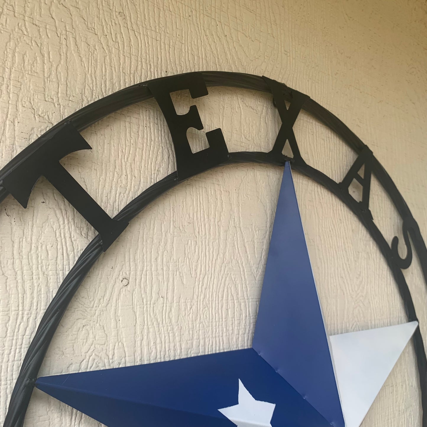TEXAS 2022 STYLE CUSTOM NAME BARN STAR METAL LONESTAR 3d TWISTED BLACK ROPE RING WESTERN HOME DECOR   HANDMADE 24",32",36"