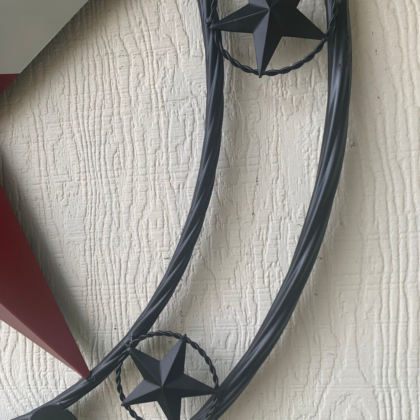 TEXAS 2022 STYLE CUSTOM NAME BARN STAR METAL LONESTAR 3d TWISTED BLACK ROPE RING WESTERN HOME DECOR   HANDMADE 24",32",36"