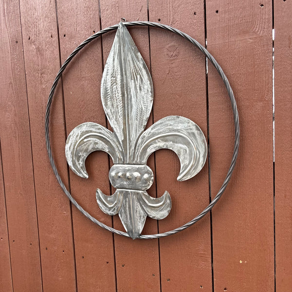 FLEUR DE LIS  CUSTOM RAW METAL METAL UNPAINTED WALL ART SIGN WESTERN HOME DECOR HANDMADE NEW 12",18",24",32"