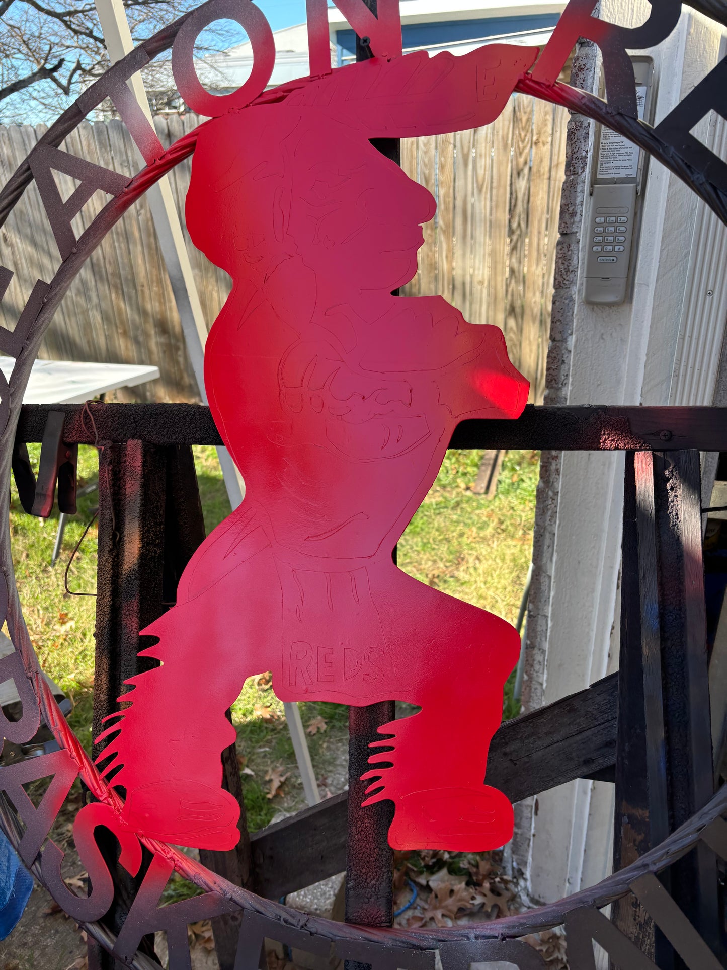 EATON REDS CUSTOM METAL VINTAGE CRAFT SIGN TEAM RED WHITE HANDMADE TO ORDER