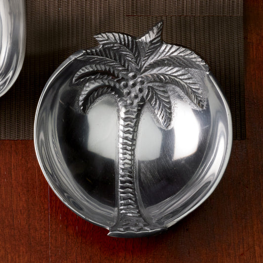#IH_13419 PALM TREE BOWL SMALL METAL WESTERN HOME DECOR HANDMADE NEW