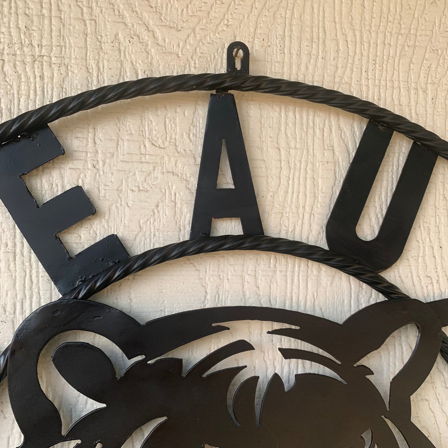 GEAUX TIGERS BLACK CUSTOM METAL VINTAGE CRAFT SIGN TEAM HANDMADE