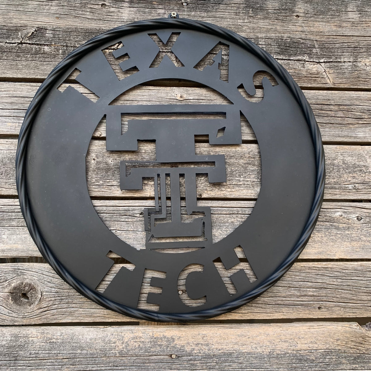 12",18",24",32",36" TEXAS TECH RUSTIC BLACK CUSTOM METAL VINTAGE CRAFT TEAM SIGN HANDMADE TO ORDER
