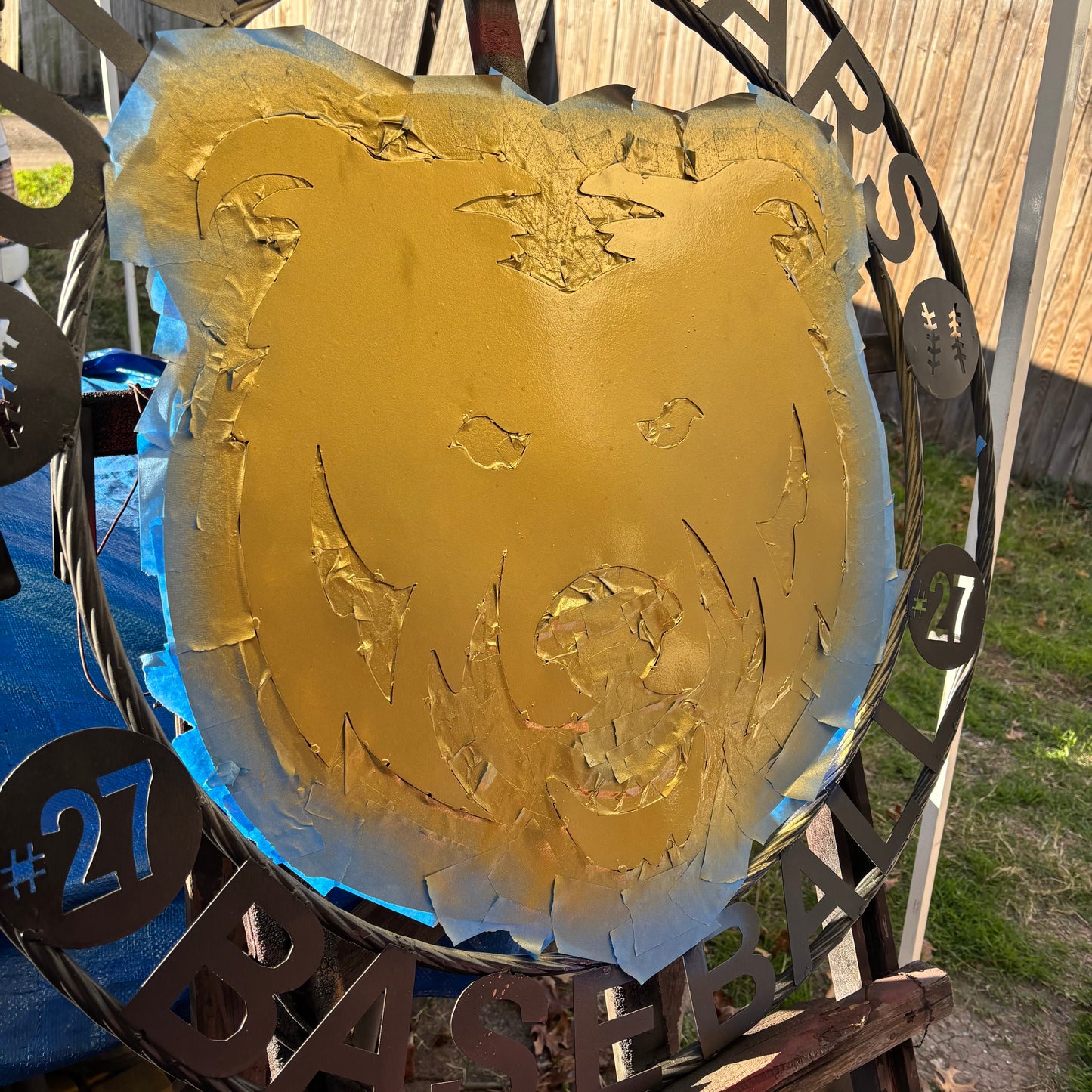 UNC BEARS CUSTOM RAW METAL NO PAINT VINTAGE CRAFT SIGN TEAM HANDMADE TO ORDER