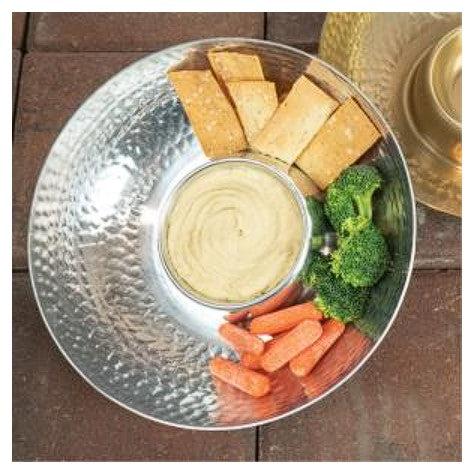 #IH_15757 HAMMERED CHIP & DIP TRAY WESTERN HOME DECOR HANDMADE NEW