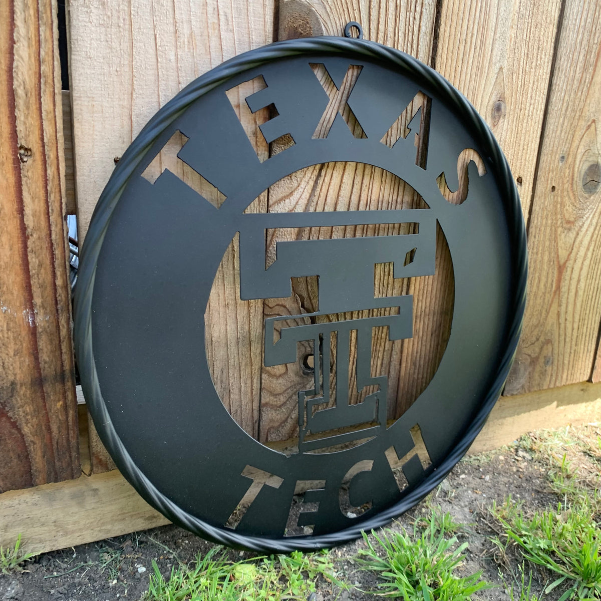 12",18",24",32",36" TEXAS TECH RUSTIC BLACK CUSTOM METAL VINTAGE CRAFT TEAM SIGN HANDMADE TO ORDER