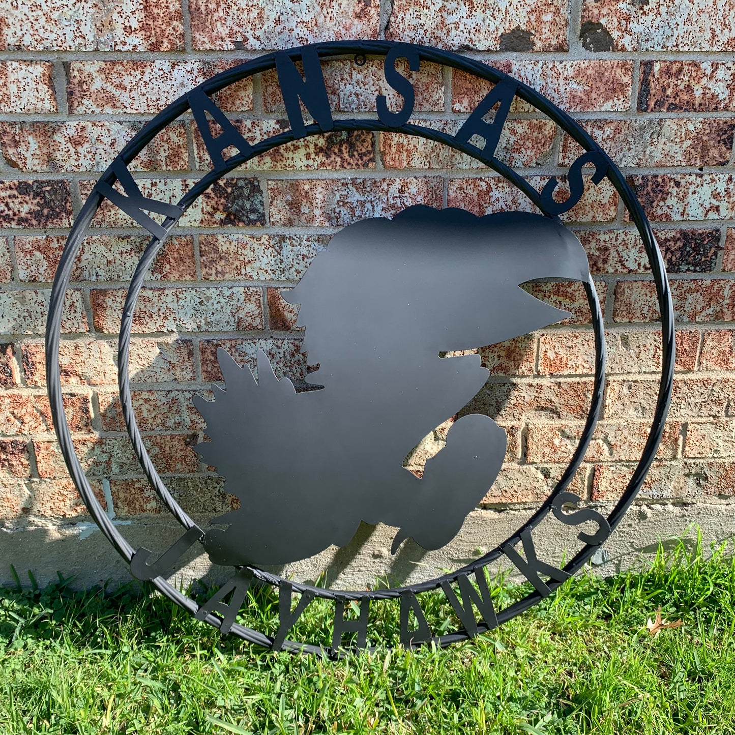 KANSAS JAYHAWKS BLACK CUSTOM METAL VINTAGE CRAFT SIGN WALL ART TEAM SIGN HANDMADE