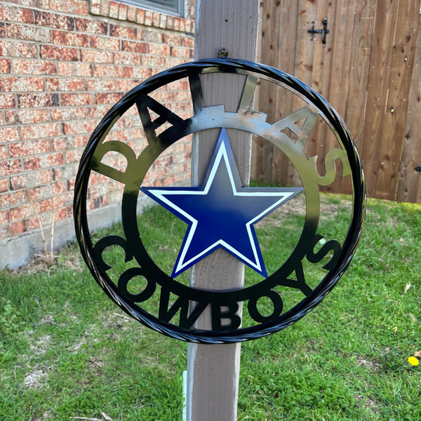 18",24",36" DALLAS COWBOYS METAL WALL ART WESTERN HOME DECOR VINTAGE RUSTIC BRONZE NEW #EH12316